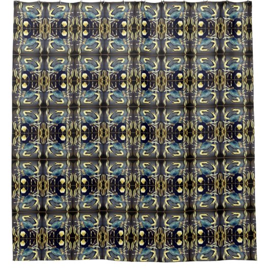 Rideaux De Douche Crabe bleu Abstrait (Devant)