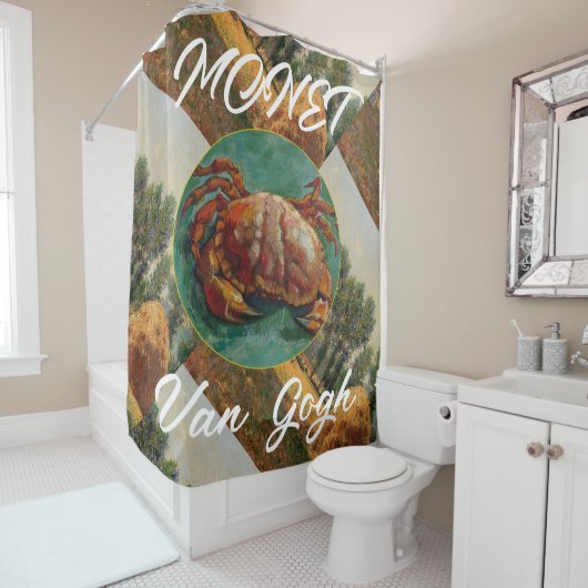 Rideaux De Douche Crabe de Dungeness Van Gogh MONET 2032 2033 2034 (En situation)