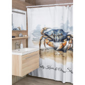 Rideaux De Douche Crabe de plage à l'aquarelle