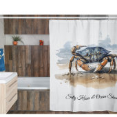 Rideaux De Douche Crabe de plage à l'aquarelle