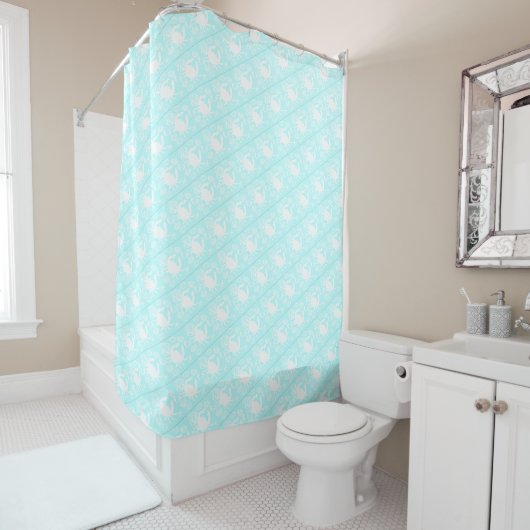Rideaux De Douche Crabe de plage Aqua (En situation)