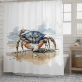 Rideaux De Douche Crabe de plage aquarelle