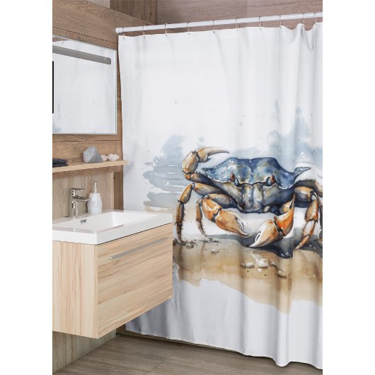 Rideaux De Douche Crabe de plage aquarelle