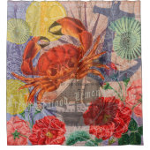 Rideaux De Douche Crabe Plage Nautique Art de la mer (Devant)