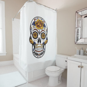 Rideaux De Douche Crâne à sucre rose jaune