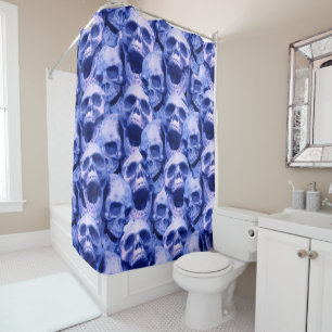 Rideaux De Douche Crâne bleu foncé