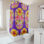 Rideaux De Douche Crâne de fleurs 4 - Tropical (En situation)