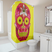 Rideaux De Douche Crâne de fleurs 6 (En situation)