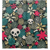 Rideaux De Douche Crâne en fleurs (Devant)