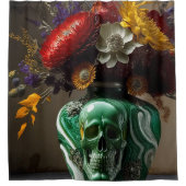 Rideaux De Douche Crâne et fleurs (Devant)