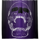 Rideaux De Douche Crâne hurlant - Crâne blanc et pourpre (Devant)