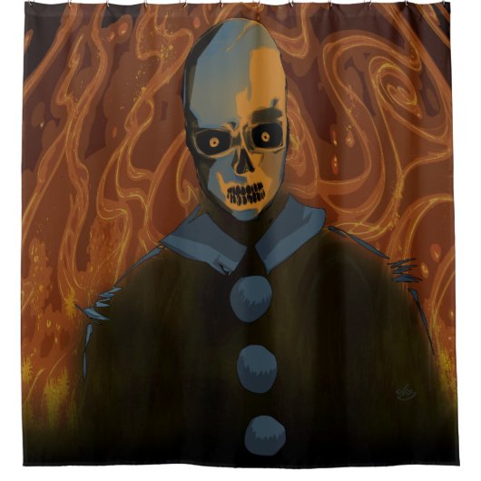 Rideaux De Douche Crâne orange (Devant)