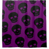 Rideaux De Douche Crânes de goth noir violet cool décoratif (Devant)