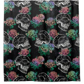 Rideaux De Douche Crânes et Roses Ombre | Gothique Glam Pastel Grung (Devant)