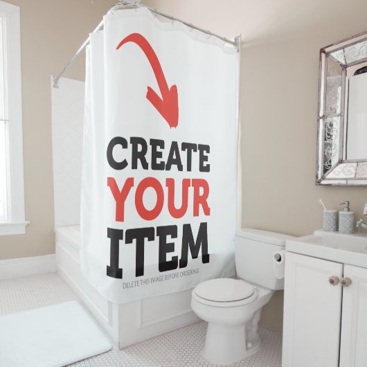 Rideaux De Douche CREATE-YOUR-OWN DIY Custom upload your design (En situation)