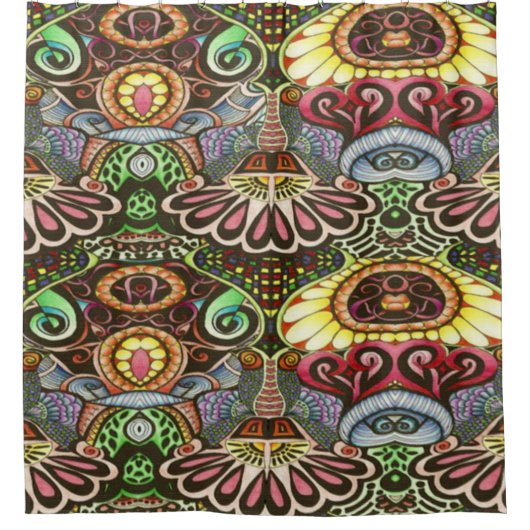 Rideaux De Douche Création de doodle de fête Artiste joyeuse (Devant)