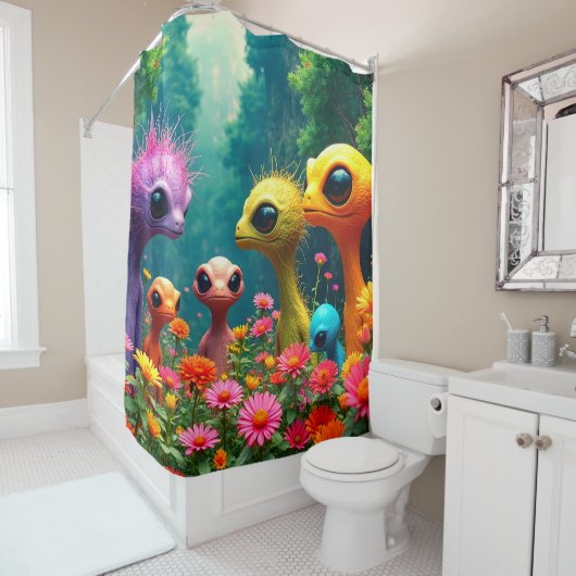 Rideaux De Douche Créature Alien (En situation)