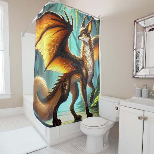 Rideaux De Douche Créature dragon (En situation)