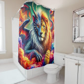 Rideaux De Douche Créature du lion (En situation)
