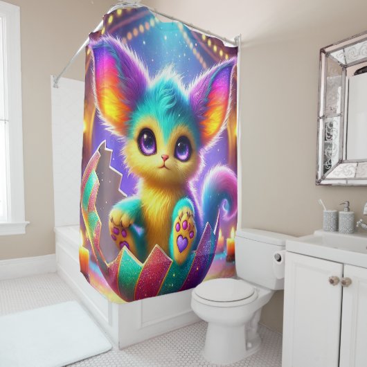 Rideaux De Douche Créature mignonne (En situation)