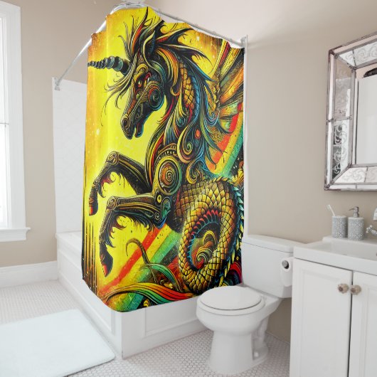 Rideaux De Douche Créature Unicorne (En situation)