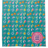 Rideaux De Douche Créez votre propre monogramme côtier Teal de motif (Devant)