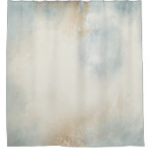 Rideaux De Douche Crème bleue Abstraite contemporaine Or (Devant)