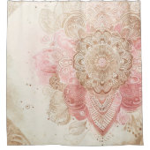 Rideaux De Douche Crème Brown rose Mandala Bohemian Boho Mode (Devant)