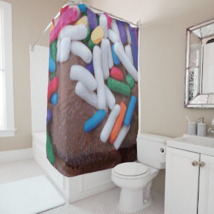 Rideaux De Douche Crème glacée au chocolat foncé avec arrosage arc-e