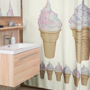 Rideaux De Douche Crème glacée douce