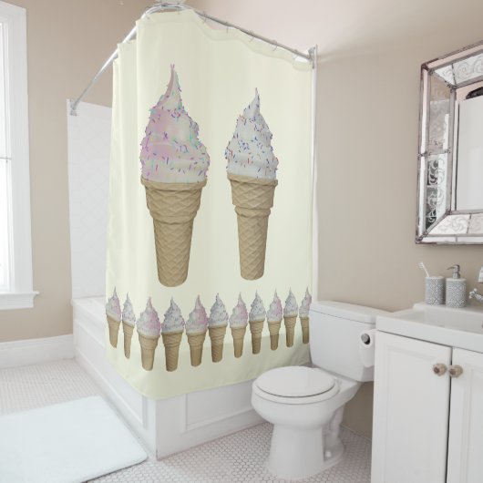 Rideaux De Douche Crème glacée douce (En situation)