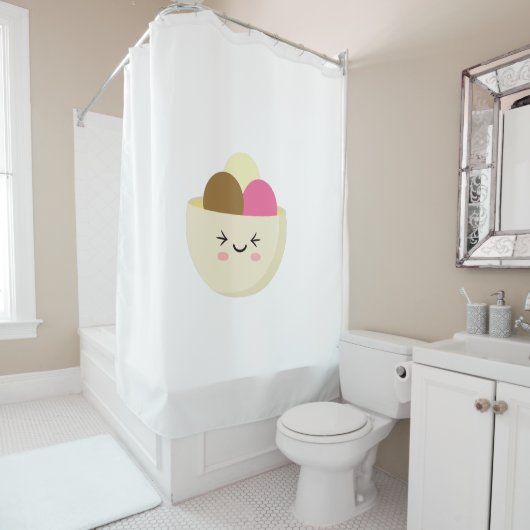 Rideaux De Douche Crème glacée Kawaii (En situation)