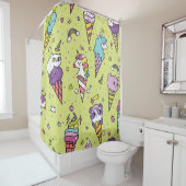 Rideaux De Douche Crème glacée Pop Cute : Motif animal (En situation)