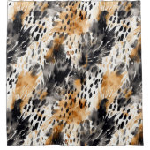 Rideaux De Douche Crème noire blanche léopard animal (Devant)