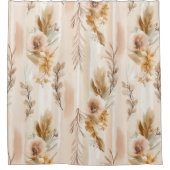 Rideaux De Douche Crème Rustique Floral Boho (Devant)