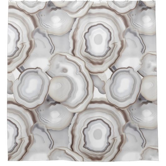 Rideaux De Douche Crèmes blanches Pierre d'Agate Neutre (Devant)