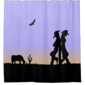 Rideaux De Douche Crépuscule occidental de gamme (Devant)