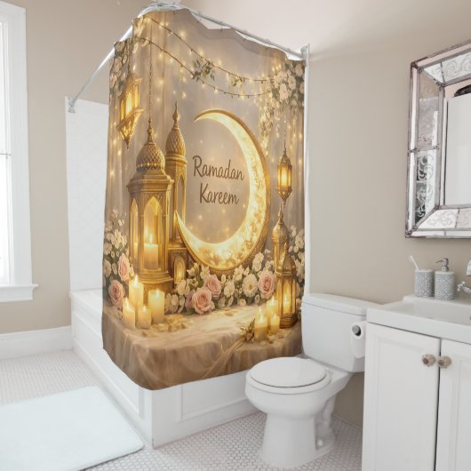 Rideaux De Douche Crescent Of Light & Peace - (En situation)