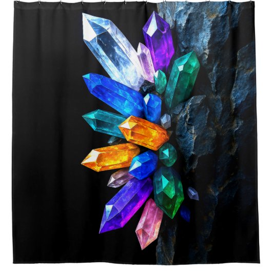 Rideaux De Douche Cristaux colorés (Devant)