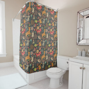 Rideaux De Douche Critère bois Cottagecore Art populaire