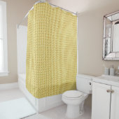 Rideaux De Douche Crochet de printemps : Art textile jaune. (En situation)