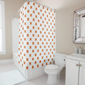 Rideaux De Douche Crochets orange sur blanc (En situation)