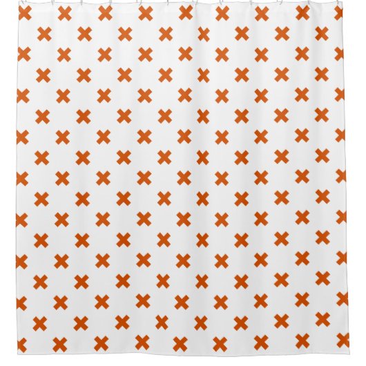 Rideaux De Douche Crochets orange sur blanc (Devant)