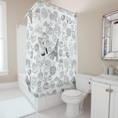 Rideaux De Douche croissants paris france doodé de mode française (En situation)