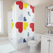 Rideaux De Douche Croix des coeurs (En situation)