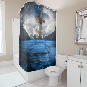 Rideaux De Douche Croix enchaînée par vallée de Jésus