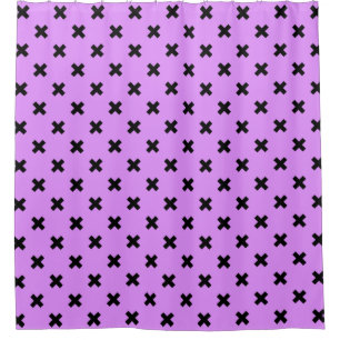 Rideaux De Douche Croix noire sur lilas