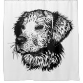 Rideaux De Douche Croquis en tête de canine (Devant)
