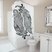 Rideaux De Douche Croquis inspiré des plumes (En situation)