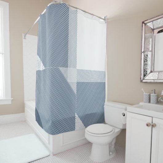 Rideaux De Douche Crosshatch Op Art (En situation)
